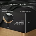 thumbnail image 3 of Regency Heights Cotton 144TC Queen 100% Cotton Solid Sheet Set in Black, 3 of 10