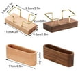 thumbnail image 4 of Yuarrent Soporte de exhibición de tarjetero de madera para escritorio de oficina, tarjetero dorado para escritorio de oficina, liso Almacenamiento y organización del hogar Haya en forma de T, 4 of 6