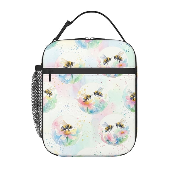 Bee Lunch Box Reusable Insulated Lunch Bag Insulated Lunch Tote For Men Women, Large Capacity Lunch Box Cooler For Office, Work,Travel, Picnics