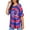 3990-Blue & Red Tie Dye, variant on Womens American Flag Tops 4x Plus Size Raglan Tees 4th of July Tops Short Sleeve Tees Red Striped Shirts Basic V-Neck Patriotic Tunics Casual Blouses 4XL 24W 26W