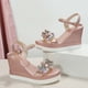 thumbnail image 5 of Amzcrzy Zapatos de mujer,Zapatos de mujer,Zapatillas de mujer, Sandalias de cuña con plataforma y punta abierta para mujer, cómodas, informales, con diamantes de imitación Sandalias Mujer Zapatillas, 5 of 8