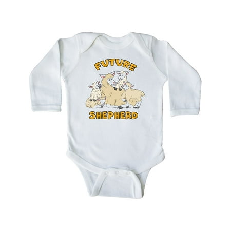 

Inktastic Future Shepherd with Cute Sheep Family Gift Baby Boy or Baby Girl Long Sleeve Bodysuit