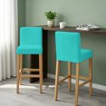 thumbnail image 2 of Turquoise Bar Stool Cover Set of 6, Farmhouse Solid Teal Color Modern Art Stretch Bar Chair Cover, Removable Washable Pub Counter Stool Chair Slipcover for Kitchen Dining Room Pub Cafe, 2 of 9