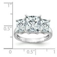 thumbnail image 3 of 14K White Gold Ring Band Moissanite Octagon Emerald, Size 5, 3 of 6