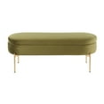 thumbnail image 5 of Chloe Contemporary/Glam Storage Bench in Gold Metal and Green Velvet by LumiSource, 5 of 5