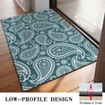 thumbnail image 3 of Teal Paisley Pattern Door Rugs,Washable Non Slip Door Mats Indoor,Decorative Door Mats,Entry Mat Indoor for Entrance,Bedroom,Kitchen,Bathroom,20"x32", 3 of 6