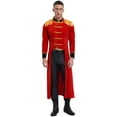 thumbnail image 4 of iiniim Men's Steampunk Victorian Jacket Medieval Ring Leader Gothic Tailcoat Circus Ringmaster Costume Red M, 4 of 7