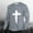 Gray, variant on Men's Long Sleeve Crewneck Graphic Tee Cross Print Christian Shirts Workout Shirts Gray 10(XL)