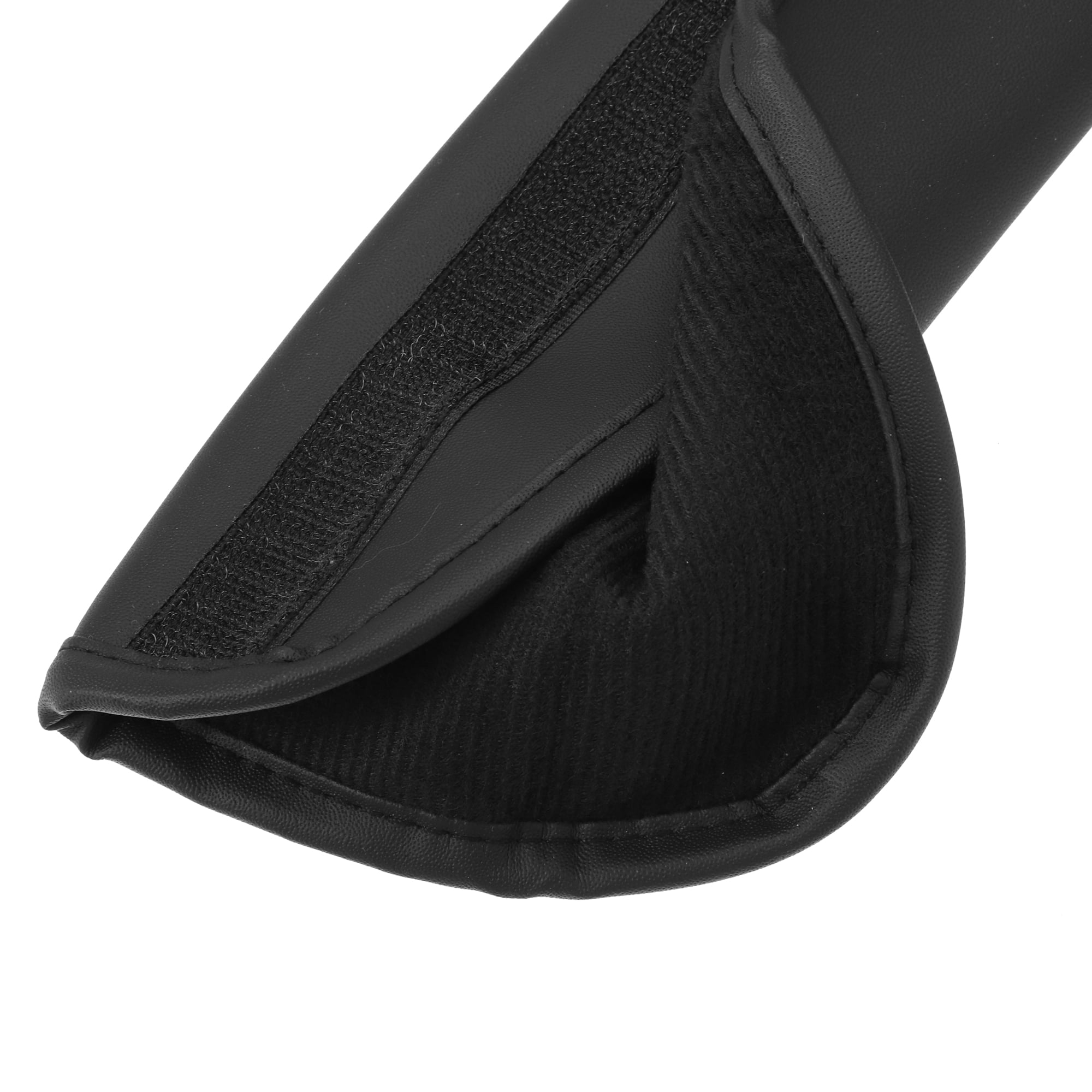 Unique Bargains 2 Pcs Universal Faux Leather Car Seat Belt Cover Pads Black Orange