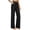Black -CT20, variant on Womens Linen Split Hem Pants Summer Casual High Waist Straight Leg Pant Loose Fit Lightweight Lounge Trousers with Pockets White 3XL