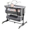 thumbnail image 5 of Nordmiex Baby Bassinet 3 in 1 Adjustable Bedside Sleeper Bed for Infant Baby with Breathable Net, Gray, 5 of 8