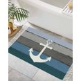 thumbnail image 3 of Area Rug with Tassels 2' x 3', Nautical Anchor Ocean Theme Kitchen Runner Rug for Hallway Bedroom Throw Rugs, Farm Blue Wood Board Soft Door Mat for Bathroom Entrance Living Room, 3 of 9