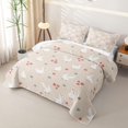 thumbnail image 3 of Erosebridal Duck Floral Repeat Twin Quilt Set for Girls Boys, Beige White Red Flower Farm Goose Twin Coverlet Set, 2 Pieces, 3 of 7