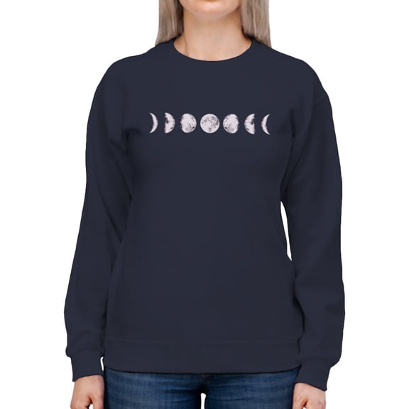 The Phases Of The Moon Design Sweatshirt Women -GoatDeals Designs, Female XX-Large