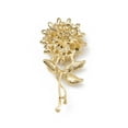 thumbnail image 2 of 5pcs Rhinestone Brooch Pin Light golden Alloy Lapel Pin for Backpack Clothes Flower 34.5x30x8mm, 2 of 3