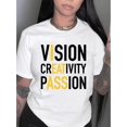 thumbnail image 1 of Women's Casual Letter Print T-Shirt - Comfy Crew Neck Short Sleeve, Stretchy Polyester Blend, Machine Washable - Perfect for Summer & Casual Attire, 1 of 6