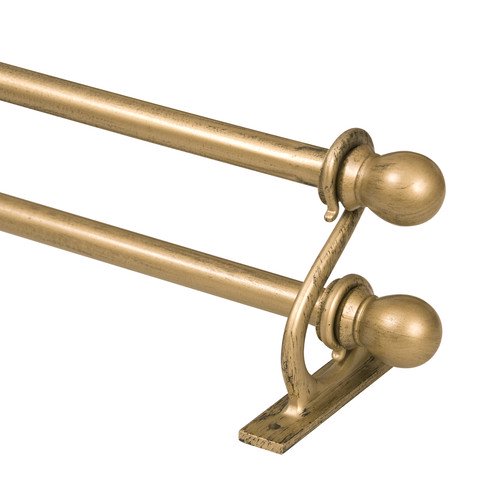 Kenney Ball Double Window Curtain Rod, 5/8" Diameter, 4886" Length