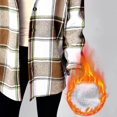 thumbnail image 6 of Fleece Liend Jackets for Women with Hood Casual Button Down Buffalo Plaid Flannel Shirts Fall Winter Fashion Shacket Coats, 6 of 6