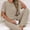 khaki, variant on Women Knit 2 Piece Outfit Short Sleeve Crop Top Wide Leg Pants Loungewear Set