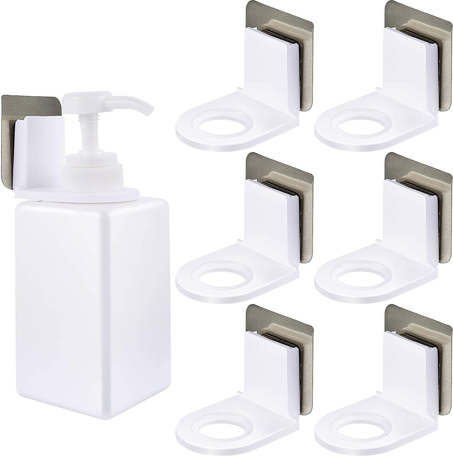 Wall Mounted Self-Adhesive Shampoo Bottle Shelf Liquid Soap Shower Gel  Organizer Hook Holder Shelves Hanger Bathroom Accessories