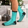 thumbnail image 7 of Rocae Turquoise Wooden2 for Adult Socks Casual Athletic Stretchy Loose Socks for Women Men Non-Slip Middle Tube Socks, 7 of 7
