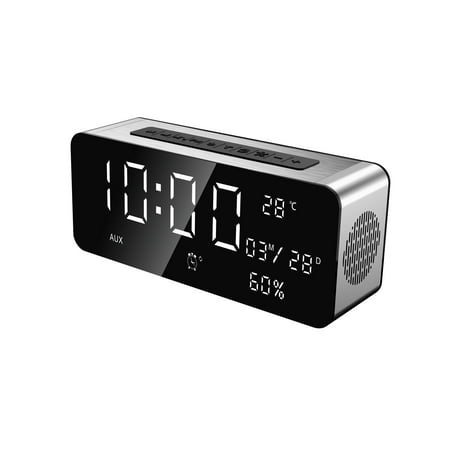 TechComm A10 Bluetooth Speaker with LCD Display, Digital Clock, FM Radio, Hands-free Calling, Alarm Clock, Auxiliary Input and microSD Card Support