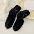 thumbnail image 2 of HNMKIU Elegant Women's Bow Crew Socks Style Dress Casual Soft Breathable Everyday Ankle Socks for Girls Black,One Size, 2 of 3