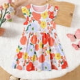 thumbnail image 2 of CAUYDY Toddler Girl Dress Baby Girls Summer Casual Short Sleeve Dresses Little Girl Floral Print Sundress Princess Dress for Kids 2T 3T 4T 5T 6T 7T 8T (Sizes 5-6 Years,D1-Yellow), 2 of 9