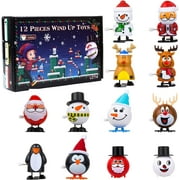Naler 12 Pcs Christmas Wind-up Toys for Kids,Clockwork Toy Gift Box for Child Xmas Holiday Party Favor,0.705lb