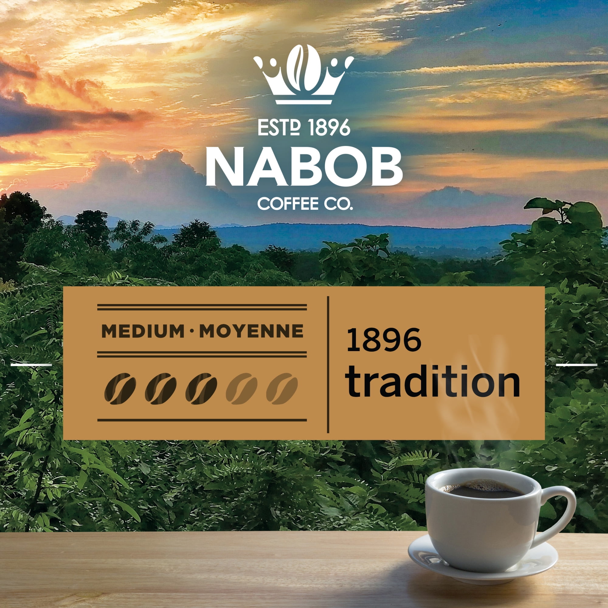 Nabob Medium Roast 1896 Tradition Ground Coffee, 340g Canister, 340g