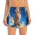 thumbnail image 2 of Hirioo Starry Sky Cloud Dog for Women's Double Layer Athletic Shorts High-Performance Gym Shorts with Inner Pocket, Elastic Waistband-Large, 2 of 7