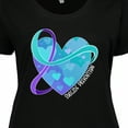 thumbnail image 4 of Inktastic Suicide Prevention Awareness Purple and Teal Heart Ribbon Women's Plus Size T-Shirt, 4 of 5