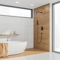 thumbnail image 6 of Raeren Complete Shower System in Matte Black with Rough-In Valve with 8 In. Square Rain Shower Head, 6 of 7