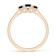 thumbnail image 2 of ANGARA Natural Classic Round Sapphire Three Stone Ring in 14K Rose Gold for Women (Size-4mm) | September Birthstone, Birthday, Anniversary, Jewelry Gift for Women | Natural Blue Sapphire Ring, 2 of 9