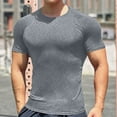 thumbnail image 2 of fatyb Mens Muscle Workout T Shirt Casual Short Sleeve Athletic Bodybuilding Basic Tee Tops Activewear, 2 of 7