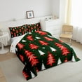 thumbnail image 3 of jejeloiu Christmas Tree Bedding Comforter Set,Merry Xmas Theme Twin Comforter Sets,Green Red White Bedding Set,Luxury Bedroom Decor Reversible,2-Piece, 3 of 8