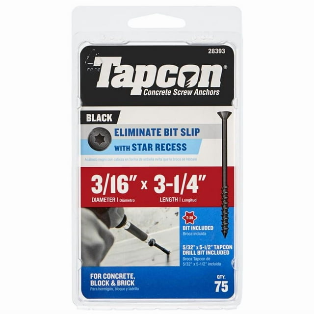 3/16X3-1/4 STR TAPCN BLK(Pack of 1)