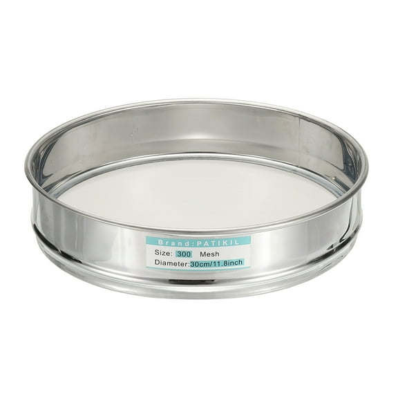 Uxcell 300 Mesh / 0.054mm Lab Sieve, 11.8" Diameter 304 Stainless Steel Wire Cloth Fine Mesh Sieve
