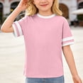 thumbnail image 5 of Girls' Summer Shirts, Cute Tops, Ruffle Sleeve, Crew Neck, Casual Tees, Striped Print, Short Sleeve, Comfortable Blend Tee for Everyday Play and School Outfits, 5 of 5