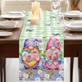 thumbnail image 3 of Table Runners 72 Inches Long Dress Scarves, Blue Purple Gnomes Farmhouse Kitchen Table Runner, Coffee Tablerunners, Spring Hydrangea Flower Leaf Green Plaid 14x72 Inch, 3 of 9