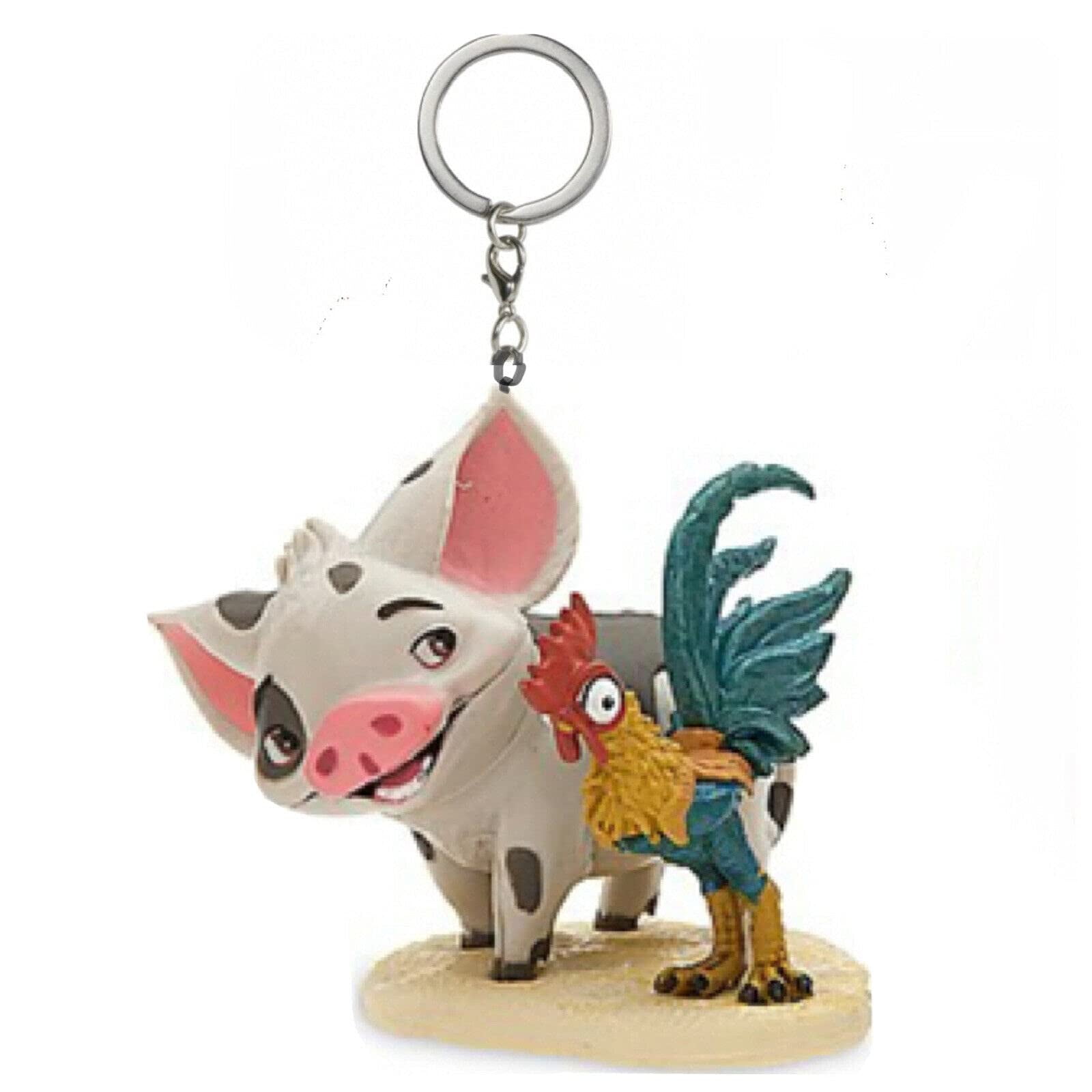 Moana Pua & Heihei Key Ring Keychain Dangler PVC 2.5' Figure Figurine Pet
