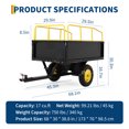 thumbnail image 2 of M optimized Heavy Duty 750 LBS Garden Cart ATV Trailer Tow Behind Steel Dump Cart, 17 Cubic Feet Yard Garden Trailer with Removable Sides & All Terrain Tires, Fits Lawn Mower, Tractor, 2 of 9