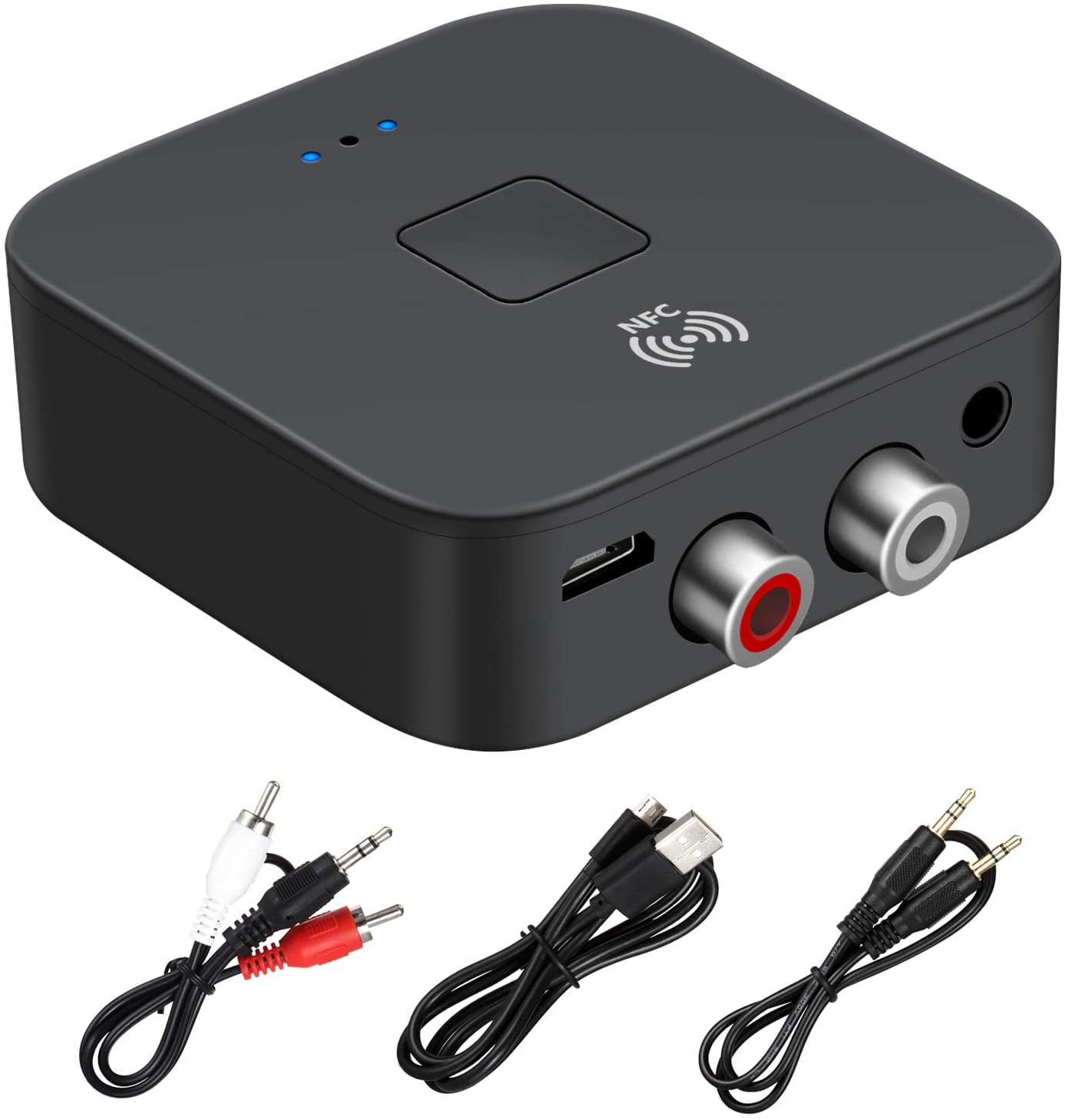 NFC USB 3.5mm Bluetooth 4.0 aptX Wireless Stereo Audio LED Music Receiver Hub 