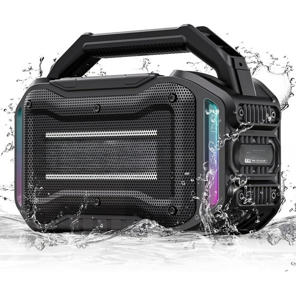 Speakers Bluetooth Wireless: 80W(Peak) Loud Speaker with Bass, 20H Playtime, IPX6 Waterproof, Large Jobsite Speakers for Work, Outdoor, Workshop, Garage, Portable Speaker with TWS