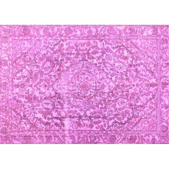 Ahgly Company Indoor Rectangle Abstract Purple Contemporary Area Rugs, 2' x 5'