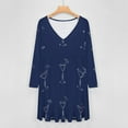 thumbnail image 4 of Martini Cocktail Glass Long Sleeve Dresses For Women Vintage Elegant Party Dress Oversized V-neck Dress S-8XL, 4 of 7