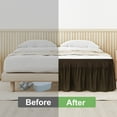 thumbnail image 6 of PiccoCasa Polyester Brushed Bed Skirt with Elastic Dust Ruffles 16" Drop, Queen Dark Brown, 6 of 7