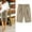 Khaki, variant on Jacenvly Clearance Summer Stretch Legging for Ladies Biker Shorts Misses Summer Printed Five Points Large Size Cotton Linen Pants Casual Pants Quick-Drying Shorts