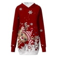 thumbnail image 4 of VBARHMQRT Chandail à Capuchon à Fermeture Éclair Surdimensionné pour Femmes, Sweat à Capuche Long Imprimé de Noël Décontracté pour Femmes pour les Saisons d'Automne et d'Hiver, 4 of 5