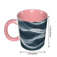 thumbnail image 3 of Water Wave Coffee Mug Fun Custom Ceramic Mugs 11oz Pink, 3 of 5